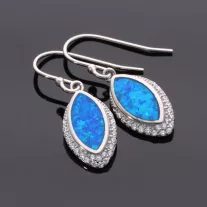 Köves Navett Opál akasztós Ezüst Fülbevaló