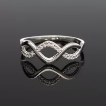 Dupla hullám Cirkóniás Ezüst gyűrű