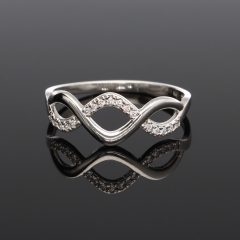 Dupla hullám Cirkóniás Ezüst gyűrű