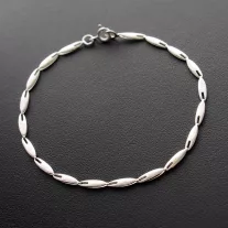 Mintás Ezüst Matt-lap Karkötő