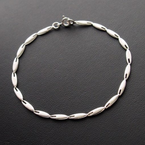 Mintás Ezüst Matt-lap Karkötő