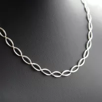 Navett ezüst nyakék felületkezelés nélküli 925 ezüstből, 42–50 cm-es méretben, ezüst ugróval