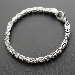 Szögletes király karlánc - 4,3 mm - Ródiumozott