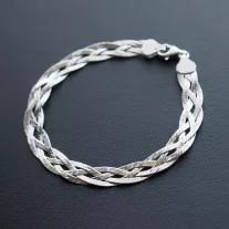 4 Soros fonott Ezüst Karkötő