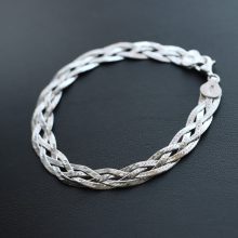 4 Soros fonott Ezüst Karkötő