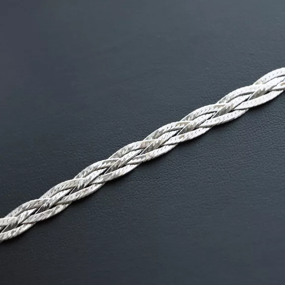 4 Soros fonott Ezüst Karkötő