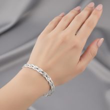 4 Soros fonott Ezüst Karkötő