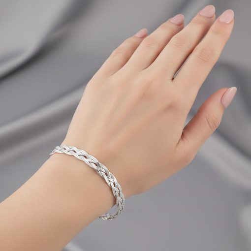 4 Soros fonott Ezüst Karkötő