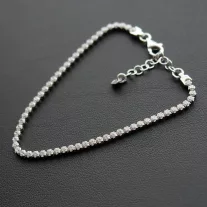 Végig köves ezüst tenisz karkötő - fehér