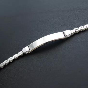 Spiga karkötő ezüst lap betéttel - 5 mm