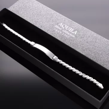 Spiga karkötő ezüst lap betéttel - 5 mm