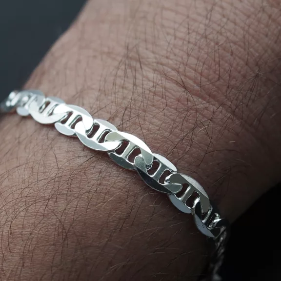 Ancora - Tömör Férfi Ezüst karlánc  - 6,5mm