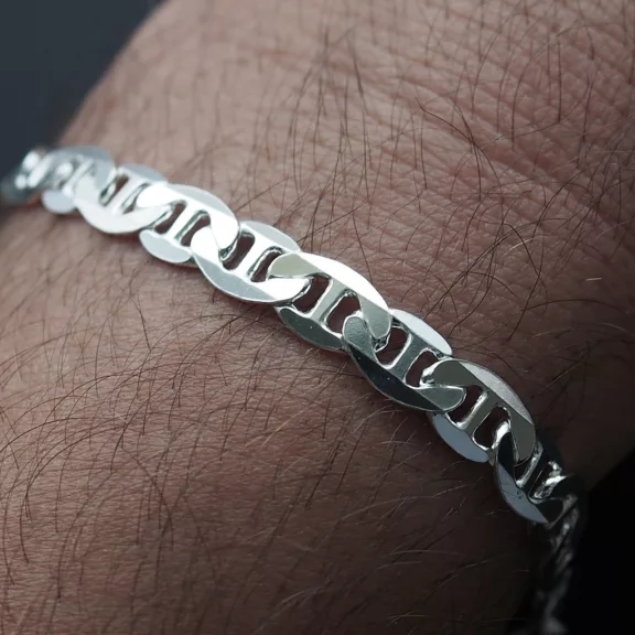 Ancora - Tömör Férfi Ezüst karlánc  - 6,5mm