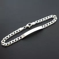 Pancer karkötő ezüst lap betéttel - 6mm