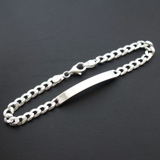 Pancer karkötő ezüst lap betéttel - 6mm