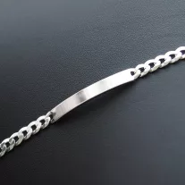 Pancer karkötő ezüst lap betéttel - 6mm