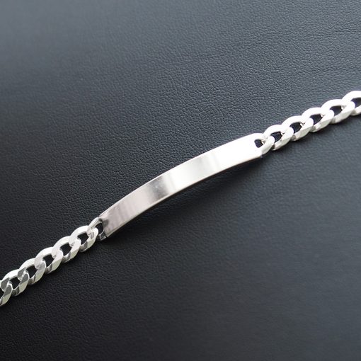 Pancer karkötő ezüst lap betéttel - 6mm