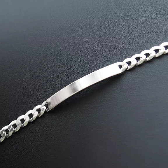 Pancer karkötő ezüst lap betéttel - 6mm