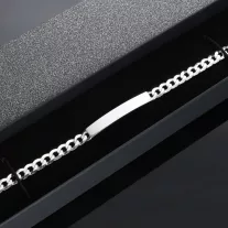 Pancer karkötő ezüst lap betéttel - 6mm