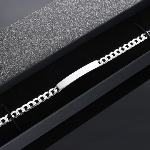 Pancer karkötő ezüst lap betéttel - 6mm