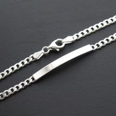 Vékony Pancer karkötő ezüst lap betéttel - 4mm