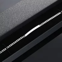 Vékony Pancer karkötő ezüst lap betéttel - 4mm