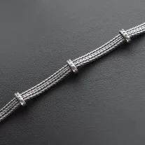 Dupla Szakaszos-Fonott Ezüst karkötő