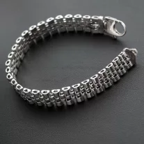 Ezüst-Szíj Karkötő - 11mm