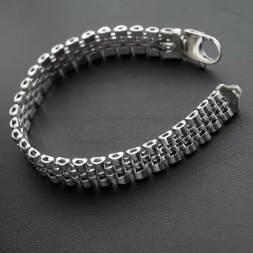 Ezüst-Szíj Karkötő - 11mm