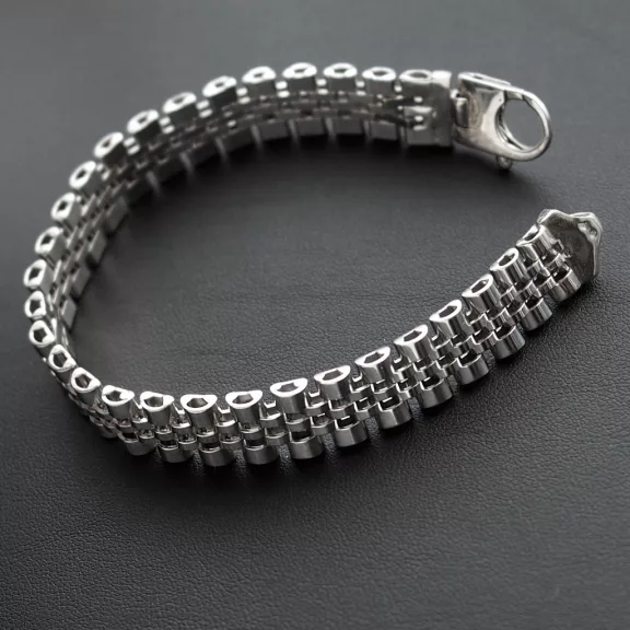 Ezüst-Szíj Karkötő - 11mm