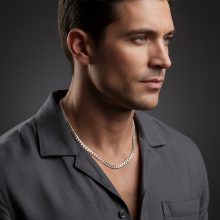 Széles Tömör Pancer Ezüst Férfi nyaklánc