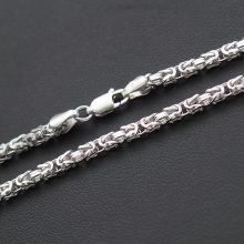 Szögletes királylánc - Ródiumozott 3x3 mm