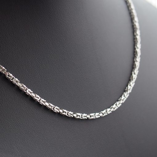 Szögletes királylánc - Ródiumozott 3x3 mm