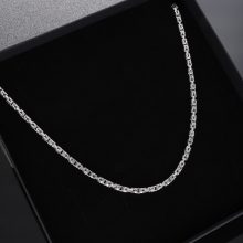 Szögletes királylánc - Ródiumozott 3x3 mm