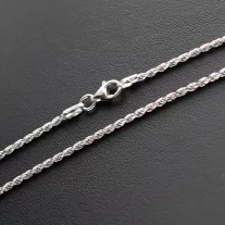 Medium Walles 925 ezüst nyaklánc, közepes szemű uniszex ezüst lánc mindennapi viseletre
