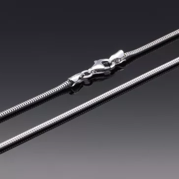 Rugalmas, ródiumozott 925 ezüst kígyólánc 1,6 mm vastagságban, különböző méretekben