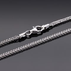 Spiga - csillámfényes fonott ezüst nyaklánc, 1,5mm
