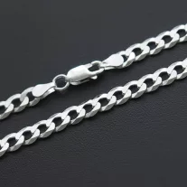 Strong Pancer Tömör Férfi Ezüst nyaklánc - 6 mm széles