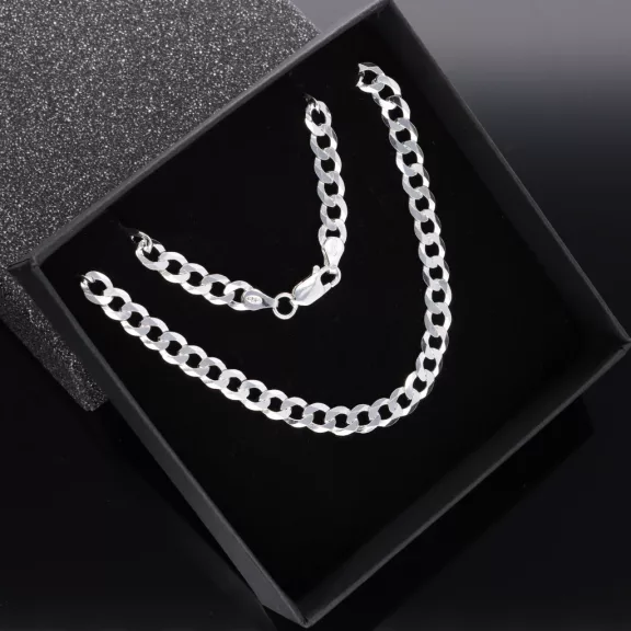 Strong Pancer Tömör Férfi Ezüst nyaklánc - 6 mm széles