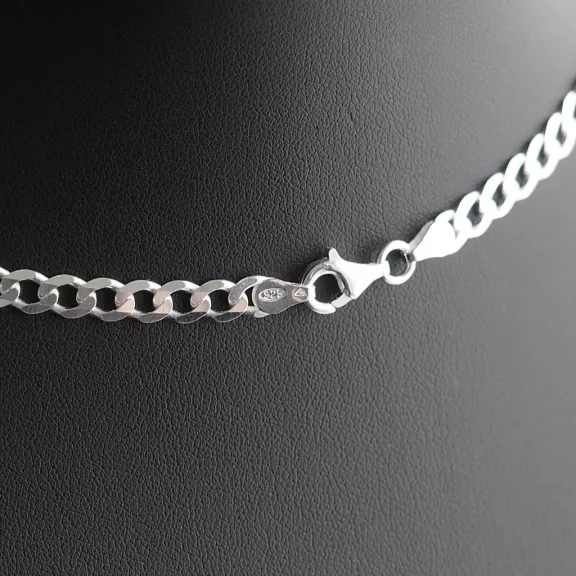 Strong Pancer Tömör Férfi Ezüst nyaklánc - 6 mm széles