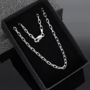 Szögletes Anker Férfi Ezüst nyaklánc -  3 mm 