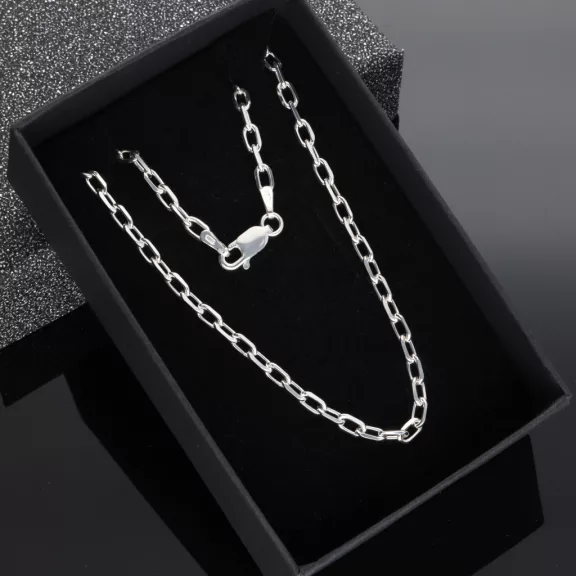 Szögletes Anker Férfi Ezüst nyaklánc -  3 mm 