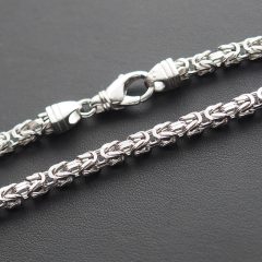 Szögletes királylánc -  4,3 mm - Ródiumozott