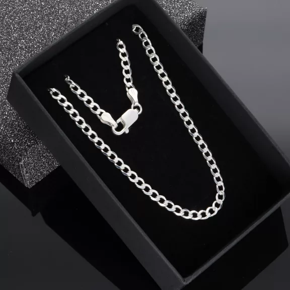 Medium Pancer ezüst nyaklánc - Tömör 3 mm 