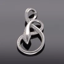 Ezüst Cica medál cirkónia kövekkel