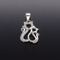 Ezüst Cica medál cirkónia kövekkel