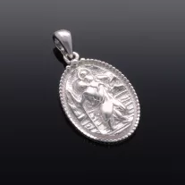 Szent Kristóf medál - domború,  választható ezüst anker lánccal