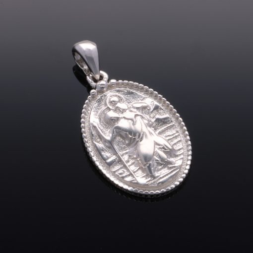 Szent Kristóf medál - domború,  választható ezüst anker lánccal