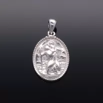 Szent Kristóf medál - domború,  választható ezüst anker lánccal