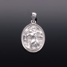 Szent Kristóf medál - domború,  választható ezüst anker lánccal
